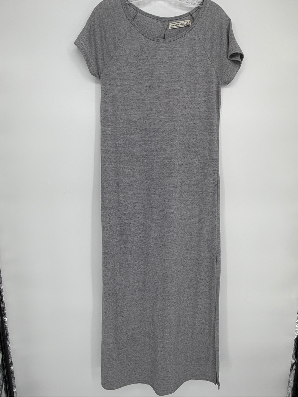 Abercrombie & Fitch Heather Grey Short-Sleeve Maxi Dress